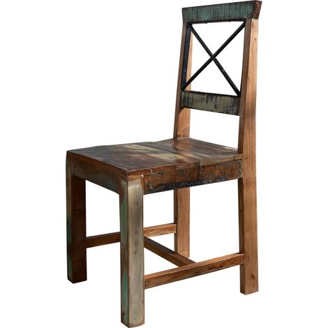 Sedia in legno riciclato - laccato / multicolore 45x45x95 NATURE OF SPIRIT 26 (1/3)