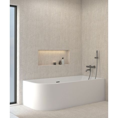 Mitigeur thermostatique de baignoire mural Gun métal - Corbeau (1/4)