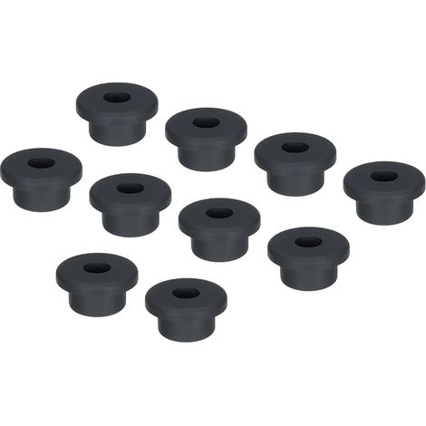 10 x T-Type Rubber Eyelet Holders, Diameter 20 mm (27 x 10 x 14 mm), Seal Protection, Flexible Hole Plugs for Cable Pipe, Black (1/5)