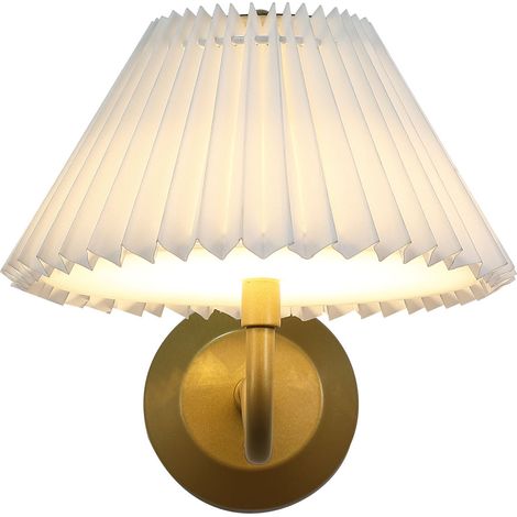 Searchlight Danish Applique murale rechargeable, dorée, plissée blanche, 1,5 W, 3 000 K (1/5)