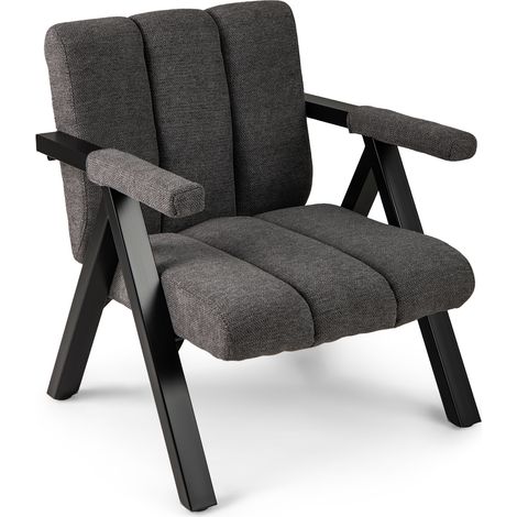 COSTWAY Oversized Accent Chair Comfy Reading Chair with Metal Frame-Gray (1/5)
