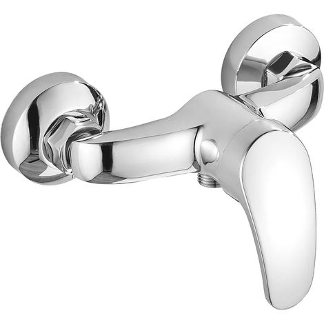 Mitigeur de douche en laiton chromé, commande d'eau chaude et froide par levier unique 1/2 pouce pour baignoire et douche (1/5)