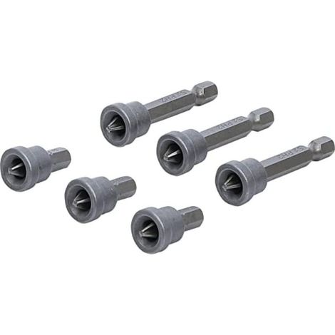 6-piece - Small Bit Set with Depth Stop - for Plasterboard - Multi-Color - Male Hexagon - Cross-Recessed
