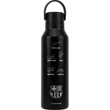 Borraccia termica autografata da Runbott del FC Barcelona, 600 ml, codice 972725, colore nero. (1/5)