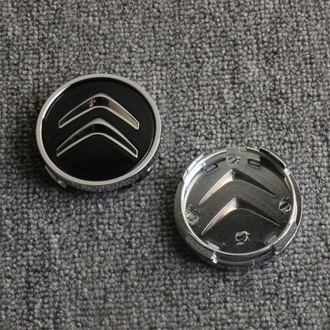 60-mm-Radnabenkappe, kompatibel mit Citroën C4 C5 C6 C4L C3-XR C2 – Radnabenkappe aus Kunststoff, Radnabenabdeckung, staubdichte Radnabenkappe, Felgenzubehör, 4er-Set – Schwarz (60 mm)