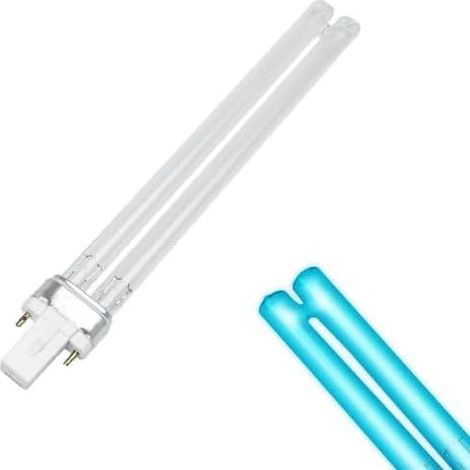 Lámpara de desinfección UV, bombilla UV de repuesto G23 de 11 W y 2 pines, bombilla ultravioleta germicida, filtro UV tubular, lámpara de repuesto de luz UV [Clase energética G]