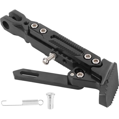 Béquille latérale moto ajustable à 6 niveaux en aluminium CNC noir, installation directe