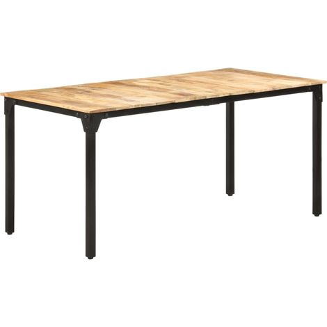 Table de salle à manger 160x80x76 cm Bois de manguier brut (1/5)