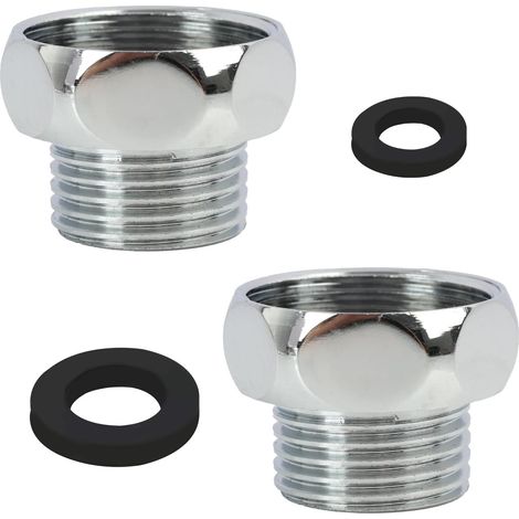 2 Pièces Raccord Réducteur Tuyau Douche G3/4" Femelle vers G1/2" Mâle, Adaptateur Robinet en Laiton Chromé Antirouille, Étanche Sans Fuite pour Salle de Bain, Jardin, Cuisine, Intérieur/Extérieur (1/5)