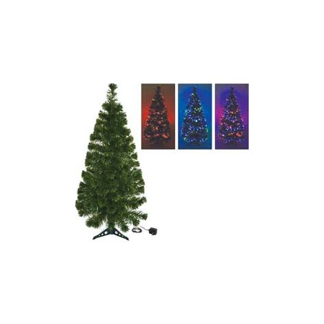 Albero di Natale a Fibre Ottiche Multicolor 100 Cmh. Base in Plastica