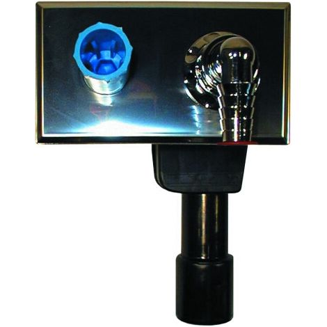 Sifón empotrado para lavadora DN40/50, entrada de agua de 1/2', tapón de prueba, conector de manguera cromado, 180x100mm