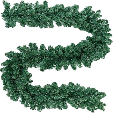 Guirlande De Noël - Guirlande En Feuillage Artificiel Vert - 270 Cm - 200 Branches - Pour Intérieur Et Extérieur - Pour Arbre Escalier Cheminée Porte (1/5)