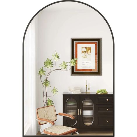 Espejo de pared, diseño moderno, instalación flexible, negro-a, 55x75cm-a (1/2)
