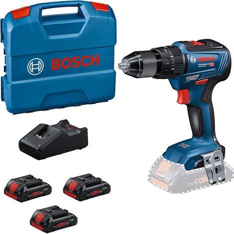 Trapano avvitatore a percussione Bosch GSB 18V-55 con 3 batterie da 4Ah e caricabatterie LC0615A5002V (1/4)