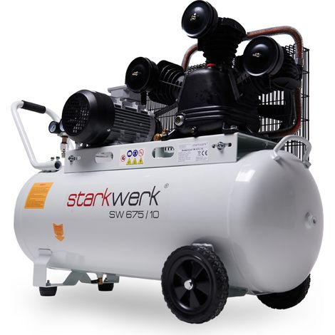 Starkwerk Druckluft Kompressor SW 675/10 - 100L Kessel 400 Volt 3 Zylinder (1/5)