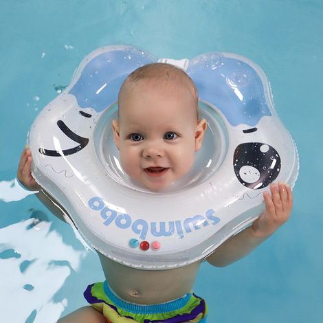 Bouée gonflable pour bébé avec double poignée, adaptée à la salle de bain, 3 à 5 mois, confortable pour la piscine. (1/5)
