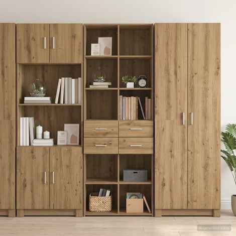 vidaXL Bookcase Artisan oak 30 x 42.4 x 185.2 cm Engineered Wood