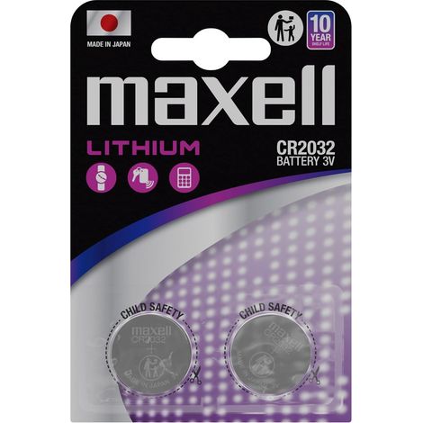 2 batterie de cella a bottone CR2032 MAXELL de litio, diametro de 20 mm (1/3)