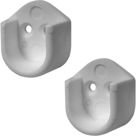 2x Support de tringle ovale 23 x 15mm plastique meuble armoire garde robe blanc (1/2)