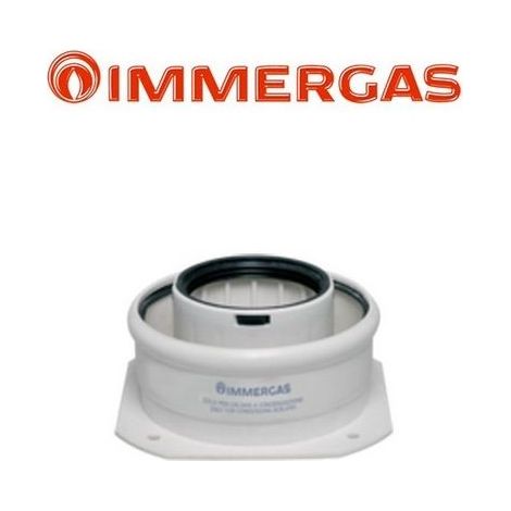 Kit tronchetto flangiato adattatore scarico fumi coassiale 60/100 PPS - Immergas