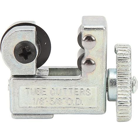 Cortatubos con capacidad de corte de 3 mm a 16 mm. Mejora la eficiencia del trabajo. Color plata. Para tuberías de cobre, aluminio y PVC. (1/4)