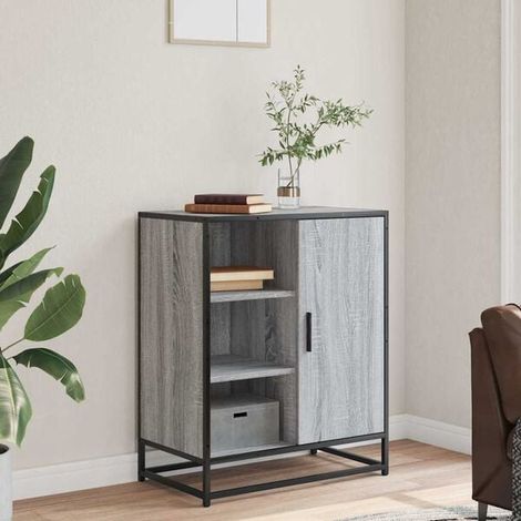 Buffet de Cuisine Gris Sonoma, Meuble Rangement 62x35x76 cm, Panneau de Bois Ingénierie, Étagère de Stockage pour Salle à Manger et Salon (1/5)