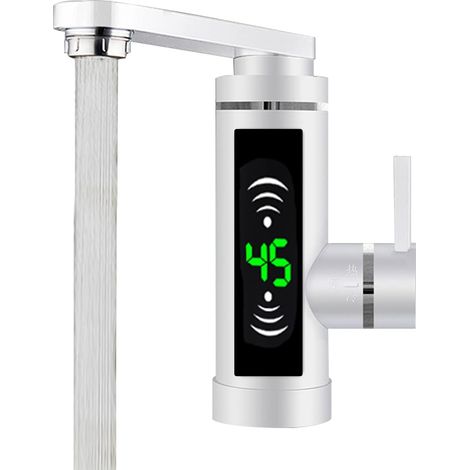 3KW Elektrisch Wasserhahn Durchlauferhitzer LED Wasserhahn Sofort Warm Armatur für Bad/Küche, Temperatur 25-60℃,IPX4 Wasserdichte (1/5)