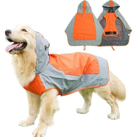 Regenmantel-Set für Hunde mit verstellbaren Reflektorstreifen, Größe S