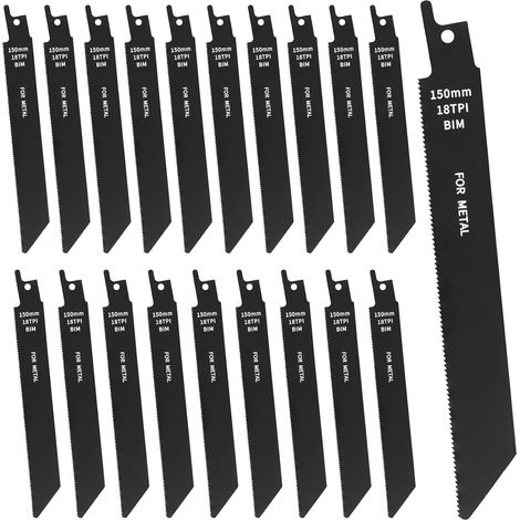 20 pièces Lames de Scie Alternative 150 mm 18 TPI (1/5)