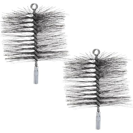Brosse de nettoyage cheminée robuste en fil métallique, ronde, acier (1/5)