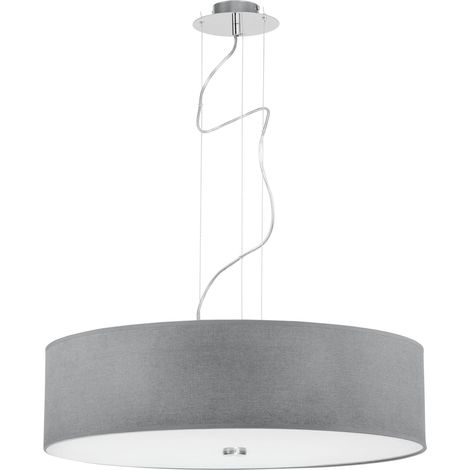 Suspension Nowodvorski Viviane grise tissu Ø63 3xE27 (1/3)