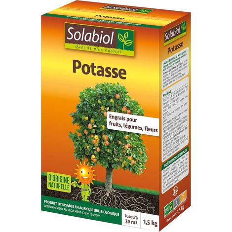 SOLABIOL Engrais Potasse - 1,5Kg - Jusqu'à 30m² - Améliore La Fructification - Facile A Épandre - Pour Toutes Les Cultures - Utilisable En Agriculture Biologique SOPAS15G10N (1/5)
