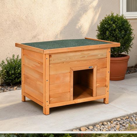 Bois cabane pour chien extérieur avec toit en feutre 82 x 58 x (1/5)