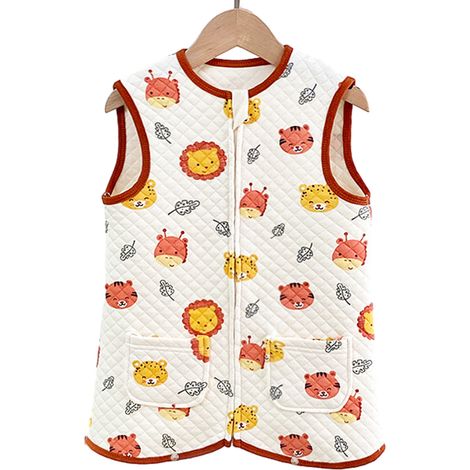 1 gigoteuse pour tout-petit, avec jambes séparées et fermeture éclair à 3 curseurs, en coton respirant, motif animalier, toutes saisons (1/5)