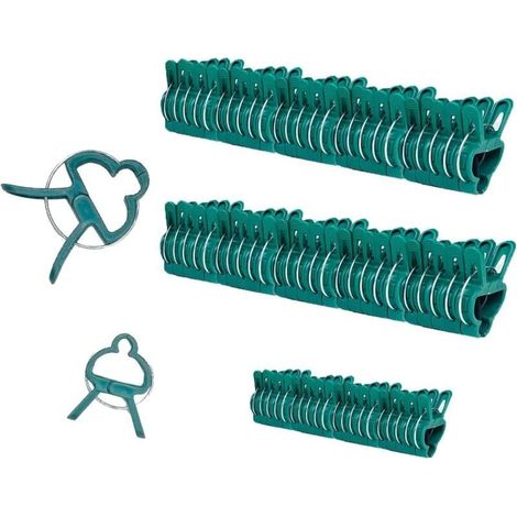 70 Pièces Clips de Tomates,Clips de Plantes/Clips de Jardin,Clips de Support pour Plantes,Légumes,Tomate,Concombre,Piment,Rose,Vert,4.56cm,34.5cm (1/4)