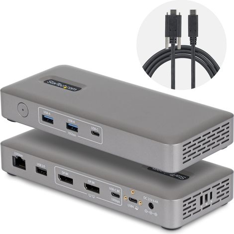 StarTech.com 208UE-USB4-DOCK replicatore di porte e docking station per laptop Cablato Grigio (1/4)