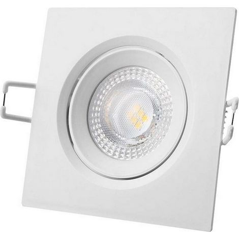 Faretti LED a incasso quadrati 5W 3200K luce calda cornice bianca 9x9cm EDM (1/3)