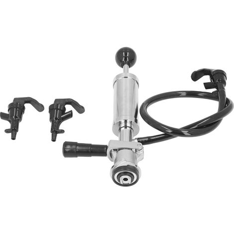Pompa per fusti di birra filettata in acciaio inox da 4 pollici con rubinetto, per fusti con sistema americano D. (1/5)