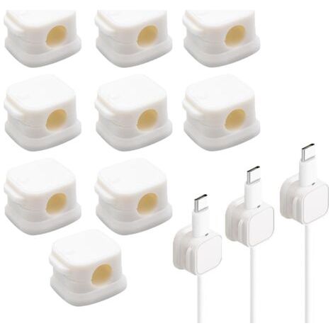 9 Pièce Clips Cable,Magnetic Cable Clips,Accroche Cable,Clips Cable Adhesif,Cable Clips,Support Cable,Pince Cable,Accroche Cable Adhésif,pour Câble de Chargement,HDMI,USB,Câble Audio(Blanc) (1/5)