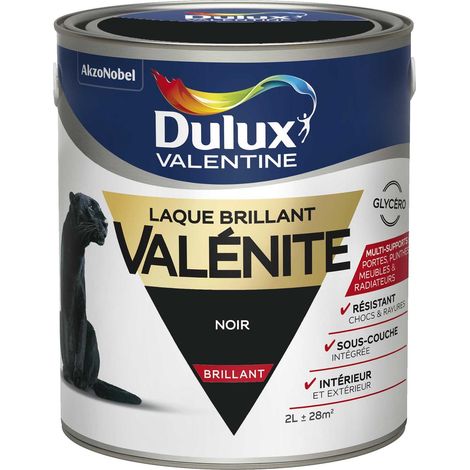 Peinture Laque Valénite Brillant Noir 2 L - Dulux Valentine