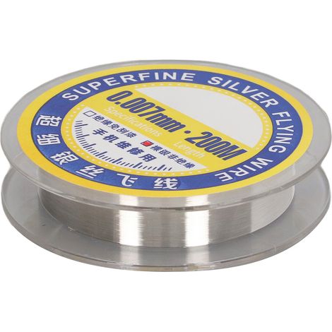 Fil de réparation électronique argenté extra-fin 0,007 mm, étirable, pour téléphone, 200 m (1/5)