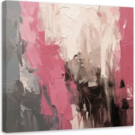 Tableau déco Abstraction Minimalisme Texture Rose 40x40 (1/5)