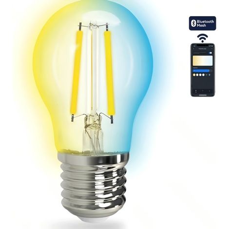Ampoule connectée Aigostar G45 E27 4,5 W à grille réglable et Bluetooth, style vintage, avec verre dégradé. (1/2)