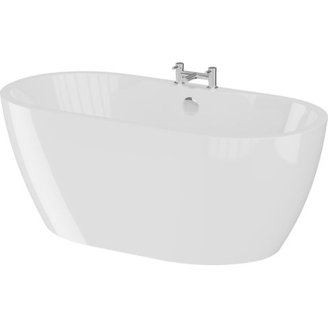 Wholesale Domestic Florence White 1550mm x 745mm Double Ended Freestanding Bath (1/5)