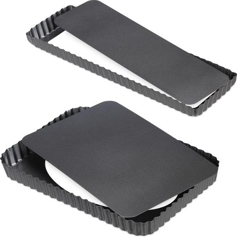 Juego de 2 moldes para tartas con base elevable (1/5)