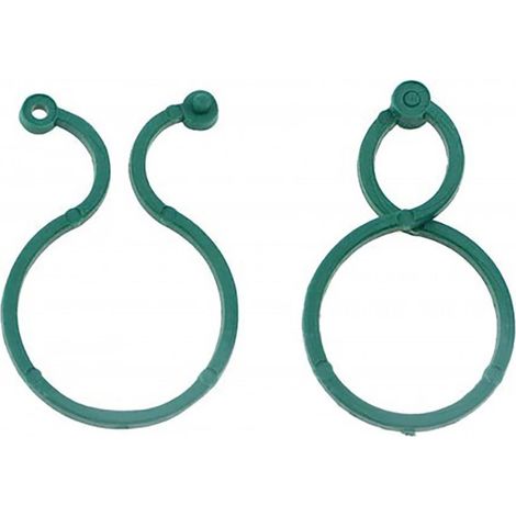 Clips PVC para entutorar pequeños árboles, 4 x 2,7 cm - blíster 20 uds