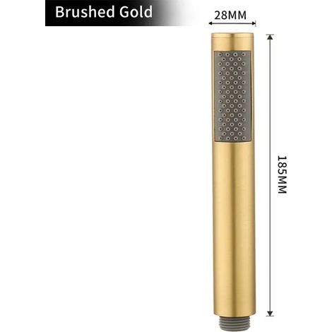 (BG Shower) Pommeau de douche à main en laiton brossé doré, douchette de bain noire mate, pommeau de douche effet pluie blanc, finition chromée économique (1/4)