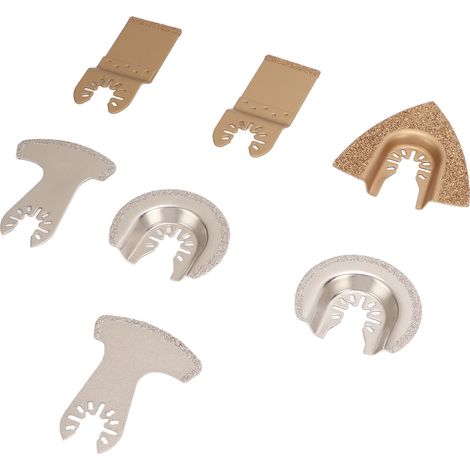 Kit de 7 lames de scie oscillantes en carbure pour outil multifonction, outil de finition et de meulage pour carrelage et ciment (1/5)