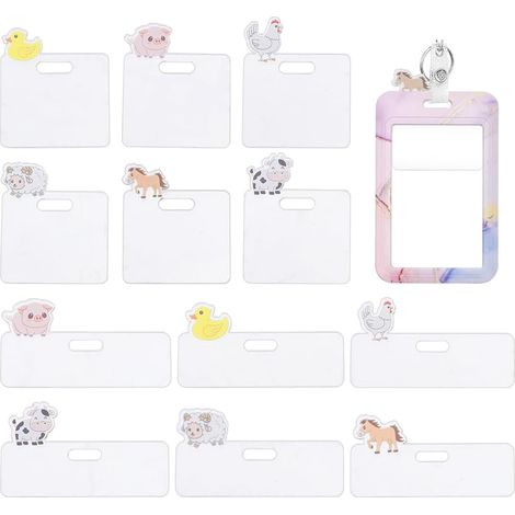 Lot de 12 Porte-Badges Horizontaux en Forme de Mouton de Vache - 6 Styles Mignons - Pour Médecins, Canard, Cochon - Pour Infirmières, Étudiants, Médecins (1/5)