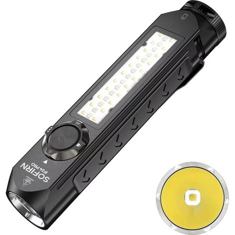 Lampe Torche LED RGB 1800 lm USB-C, Portée 340 m, Batterie 18650, Faisceau Large et Base Magnétique (1/5)